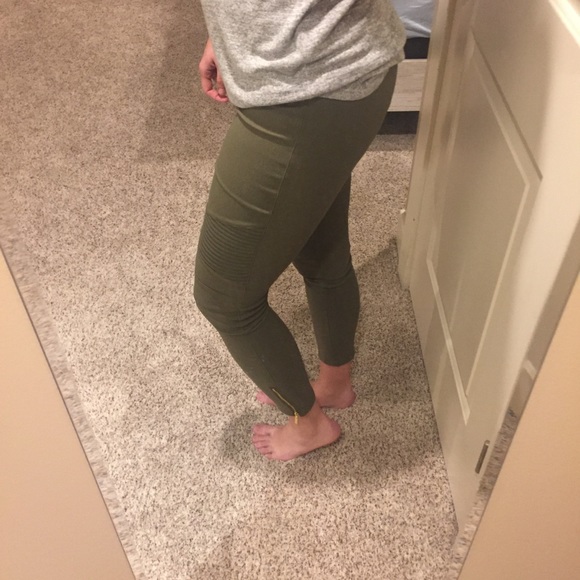 Olive Moto Pant w/ Ankle Zip - Picture 6 of 6